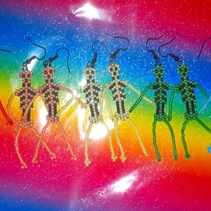 Handmade rainbow skeletons. Set of 7